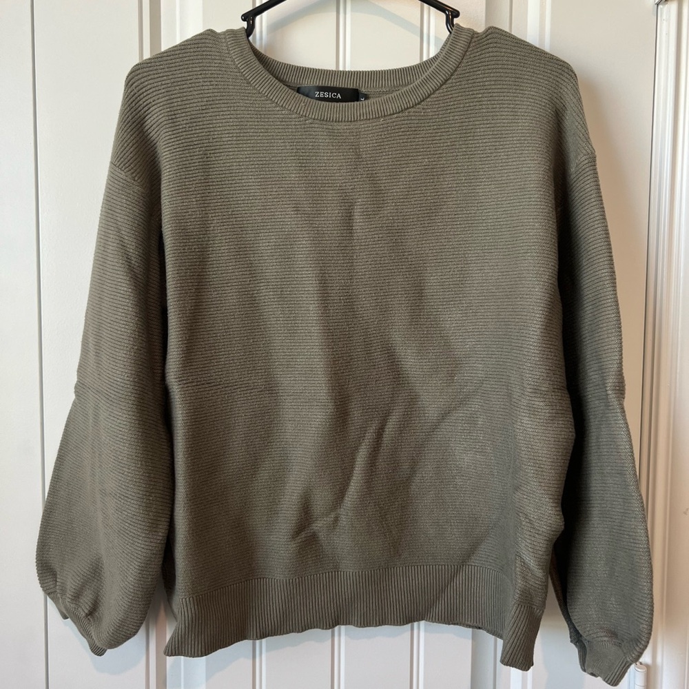 Zesica Dark Green Long Sleeve Sweater